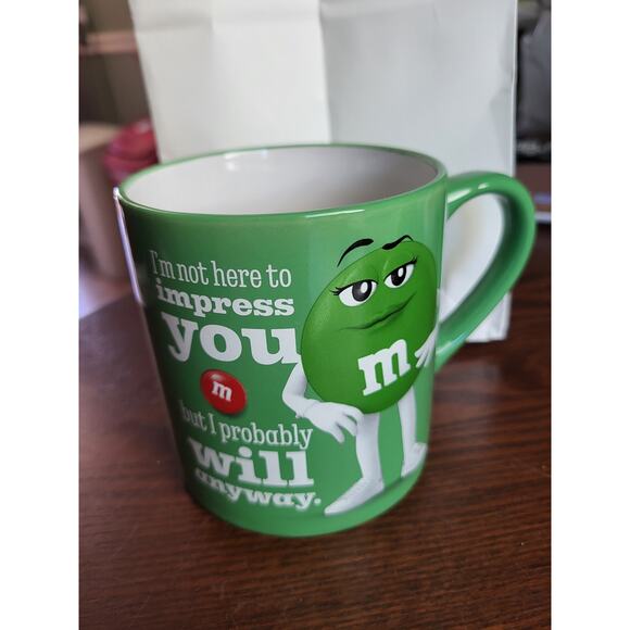 M&M Green Candy Mug - 2023 -I'm not here to impress you.. - Picture 1 of 6